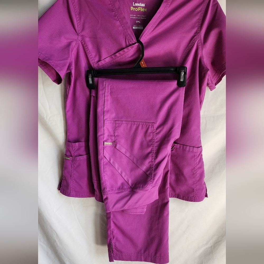 Landau Women's Violet Scrub Set